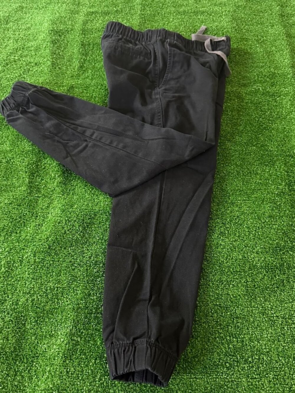 Arizona Jeans Boys Kids 8 Twill Joggers Pull On Black Casual Pants Elastic Cuffs